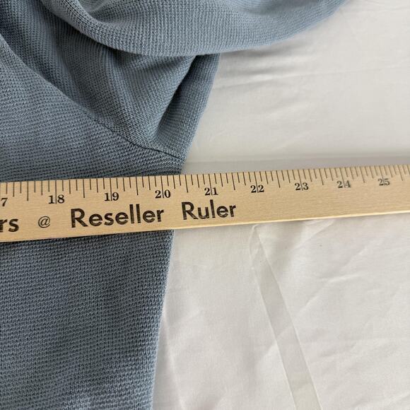 Eileen Fisher Sweater Blue XL Open Front Cardigan Silk Blend Lightweight Cozy - Picture 6 of 7